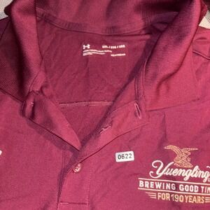 Under Armour Yuengling 190 Years Polo Shirt Mens 2XL Maroon Heatgear Performance